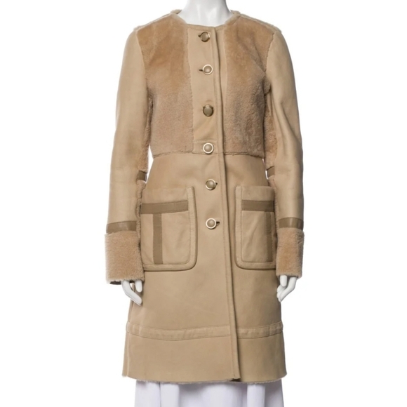 Tory Burch Jackets & Blazers - $2300 TORY BURCH Small 2/4 SHEARLING LAMB FUR Leather Bennett Coat MAX MARA